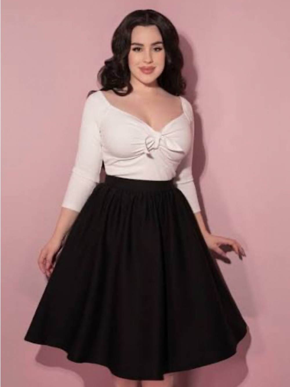 Vixen by Micheline Pitt Black Cozy Circle Skirt
